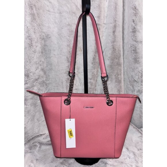 Calvin Klein Hayden Satchel Handbag Pink NWT - Picture 1 of 10
